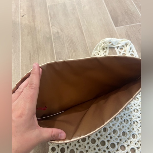 NWT My Beachy Side LARGE Crochet Embroidered Fringe shoulder bag Purse in Ivory - Picture 6 of 8